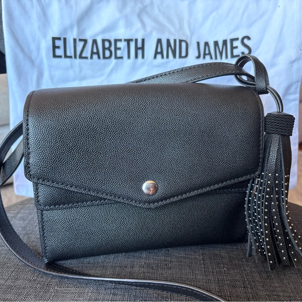 Elizabeth and James Eloise Field Bag - Leather Crossbody with Studded Tassel